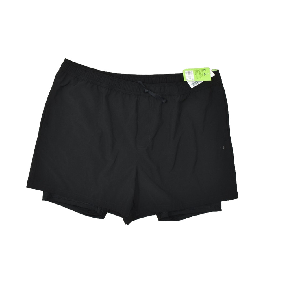 DSG Men's Regular Size XXL Pure Black 2-in-1 Agility Running Shorts NWT NEW